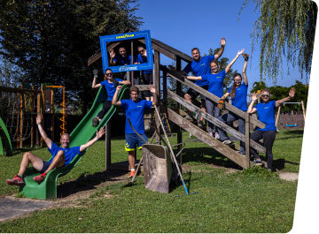 volunteers on playground