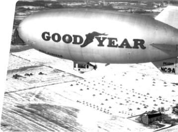 Historical Goodyear Blimp Flying