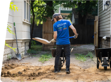 volunteer digging