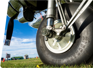 aircraft tire on ground