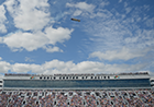 Wingfoot One hovers above Daytona International Speedway. Goodyear is the official tire of NASCAR.