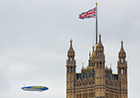 The Goodyear Blimp flying in London, United Kingdom (2021)