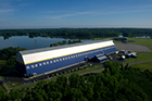 The Goodyear Tire & Rubber Company's Wingfoot Lake Airship Hangar in Suffield, Ohio.